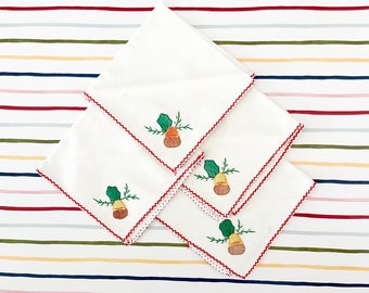 Vintage Christmas Bell Cocktail Napkins. Vintage Christmas Holiday Party Decor. Vintage Hostess Gift.