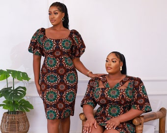 Off Shoulder African Print Ankara Fitted Dress/ African Dress / Ankara Dress