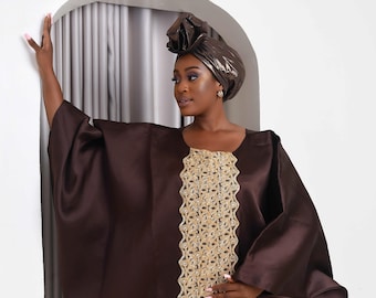 Mikado African Inspired Kaftan Boubou Bubu Maxi Dress