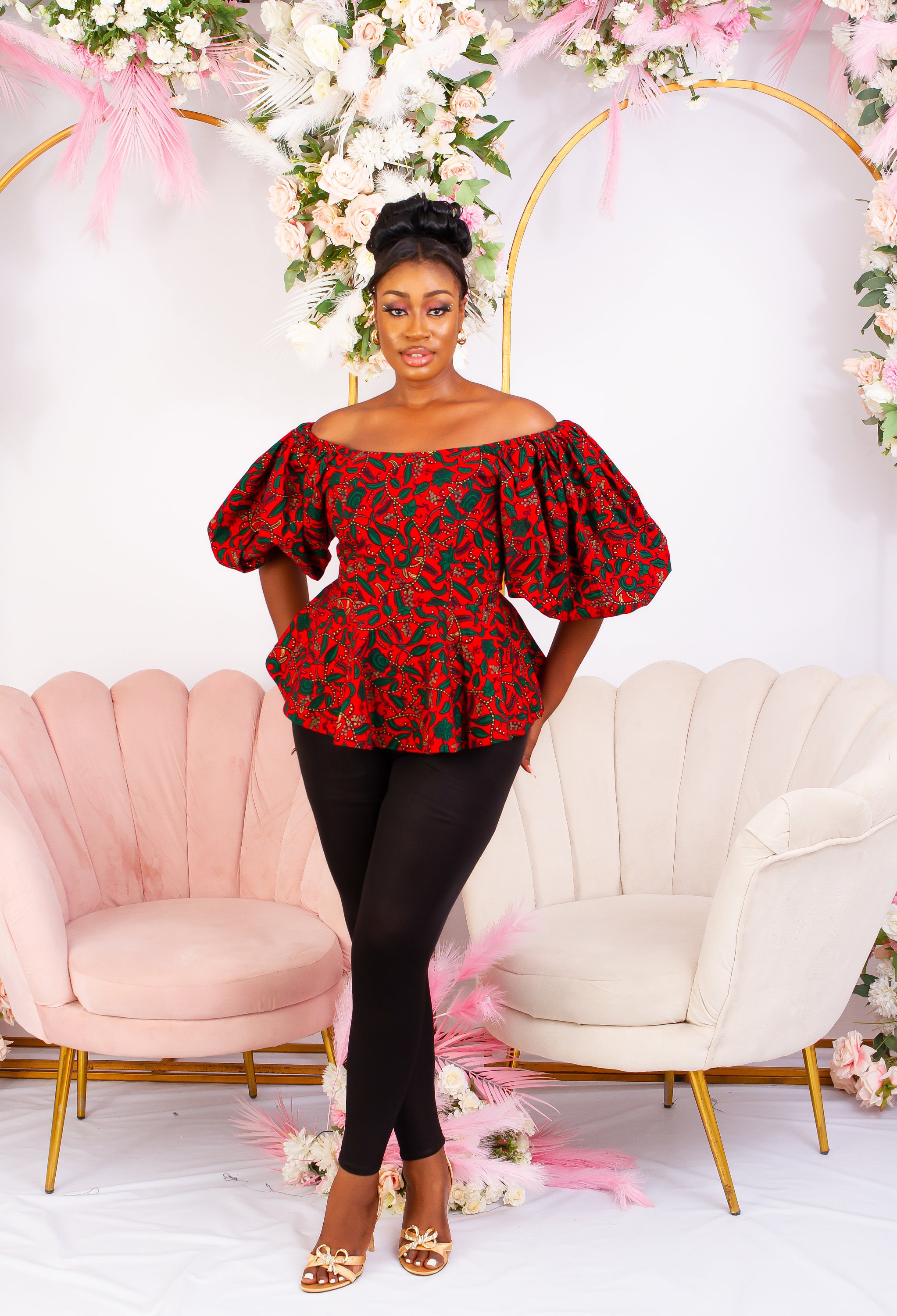 African Print Peplum Blouse/Top - Jessica - Jamii