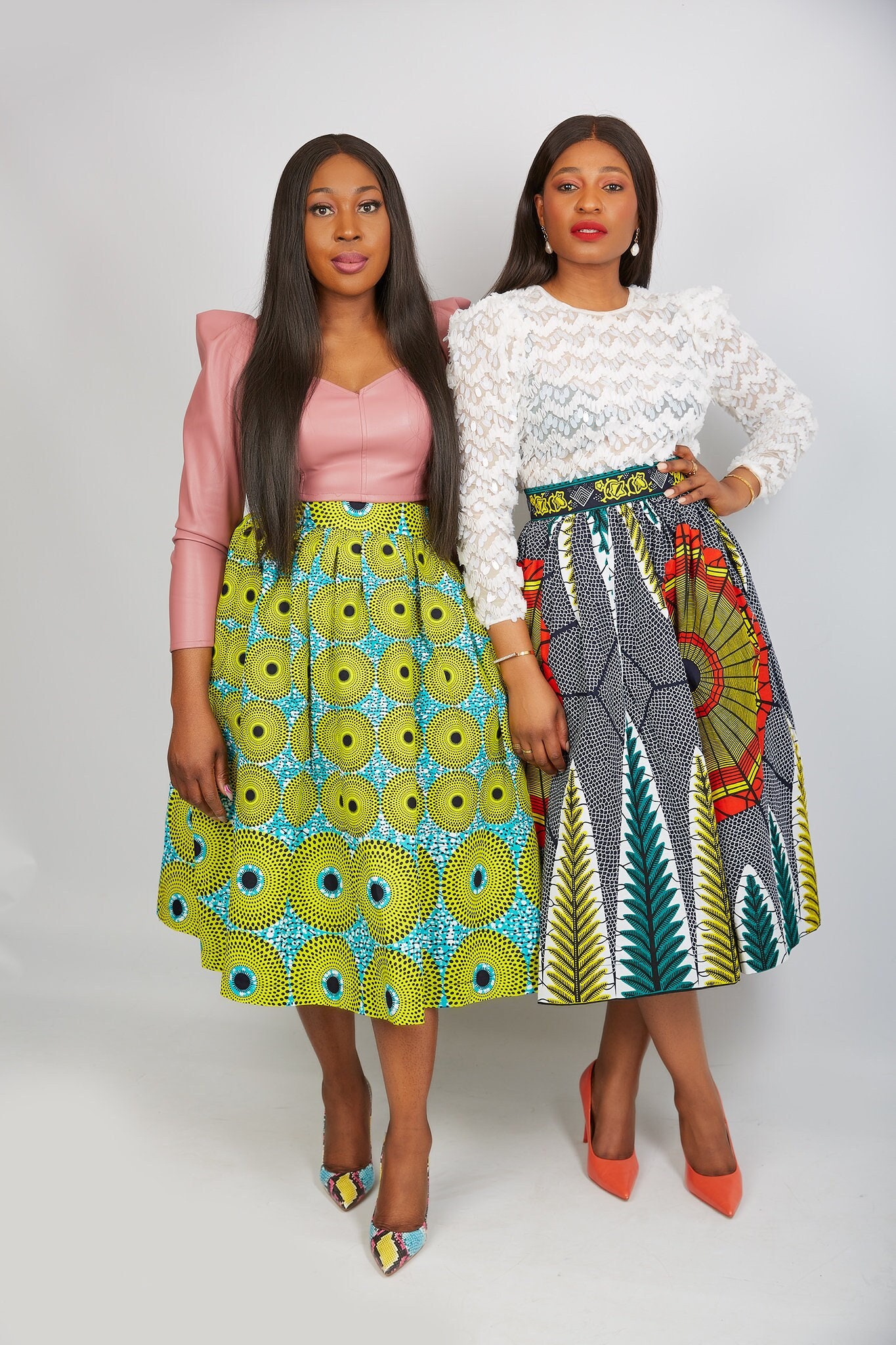 African Prints Ankara Midi Skirt Women's Skirt Green - Etsy UK
