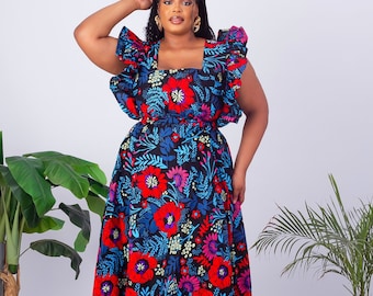 New in African Print Ankara Maxi Dress | Summer Maxi Dress | Bohemian Style | African Fashion