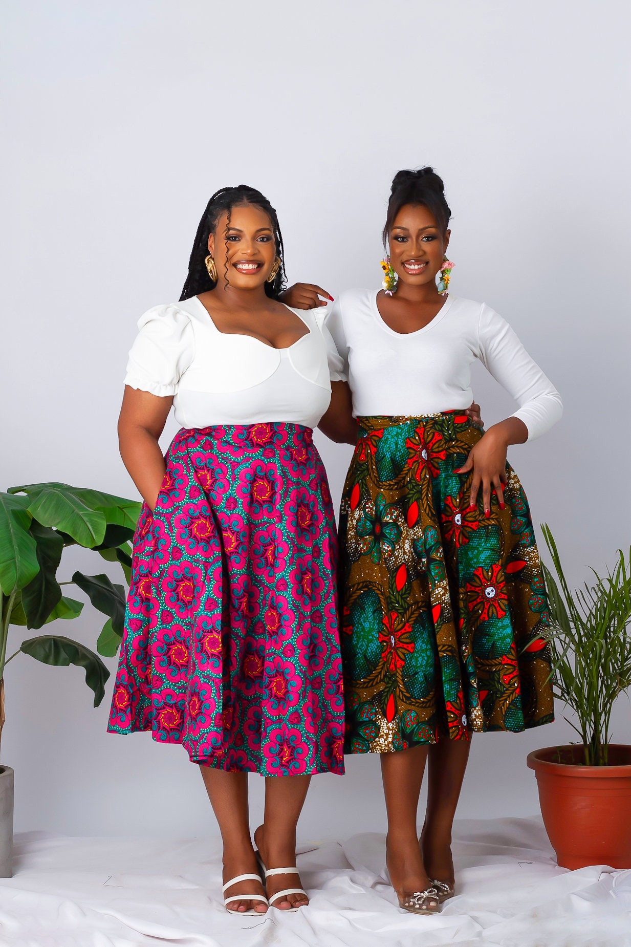 New in Handmade African Print Ankara Midi Skirt Etsy Canada