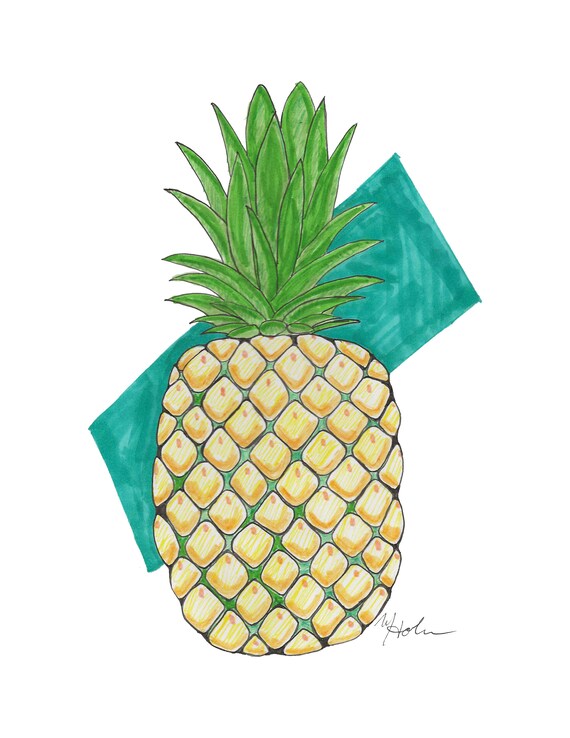 Pineapple PNG Digital Download and JPG for printing wall art, stickers, decals, on mugs, shirts, and more