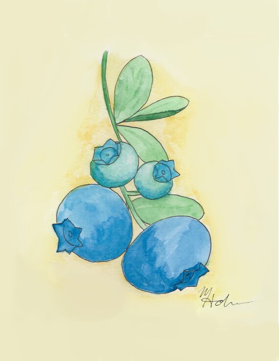 Blueberrie Watercolor Wall Art Printable Files Instant Download Fruits Blueberrie Watercolor Wall Art Printable Files Instant Download Fruits