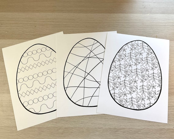 Easter Eggs Coloring Page Digital Download PDF JPG, for all ages to enjoy
