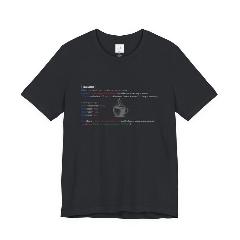 JavaScript Coder Coffee Tee, Unique Programmer Gift Vintage Black