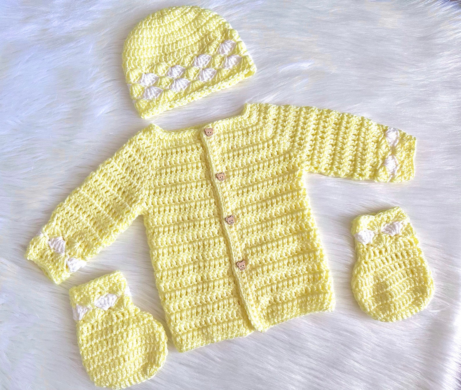 Baby Boy Crochet Sweater Set Infant Handmade Baby Cardigan Etsy