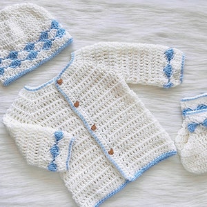 Baby Boy Crochet Sweater Set Infant Handmade Baby Cardigan - Etsy