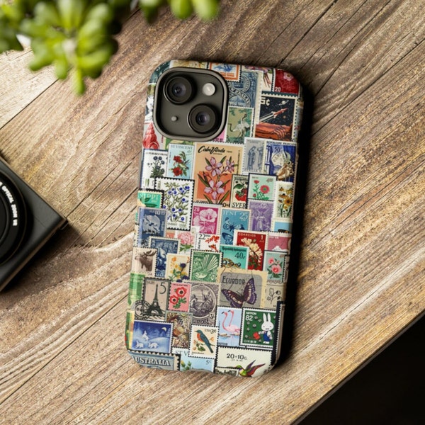 Postage Stamps Collage Tough Phone Cases - iPhone, Samsung, Google Pixel