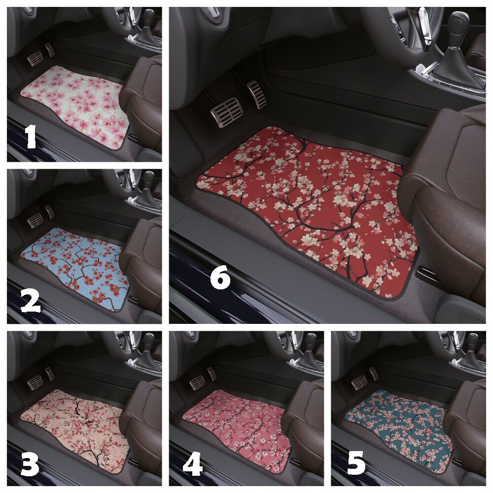 Hippie Floral Car Floor Mats, 1pc Cute aesthetic Car Accessories for women