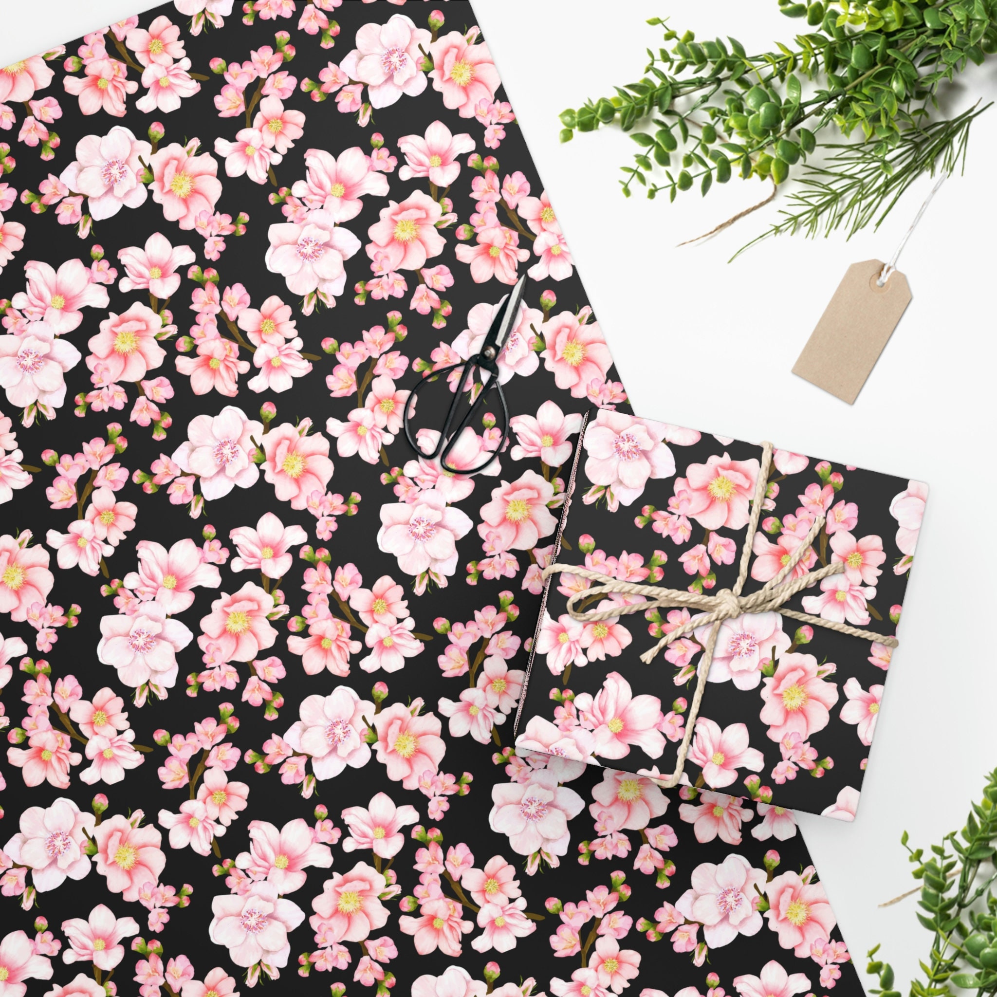 Pink Cherry Blossom Wrapping Paper Valentines Holiday Gift - Etsy