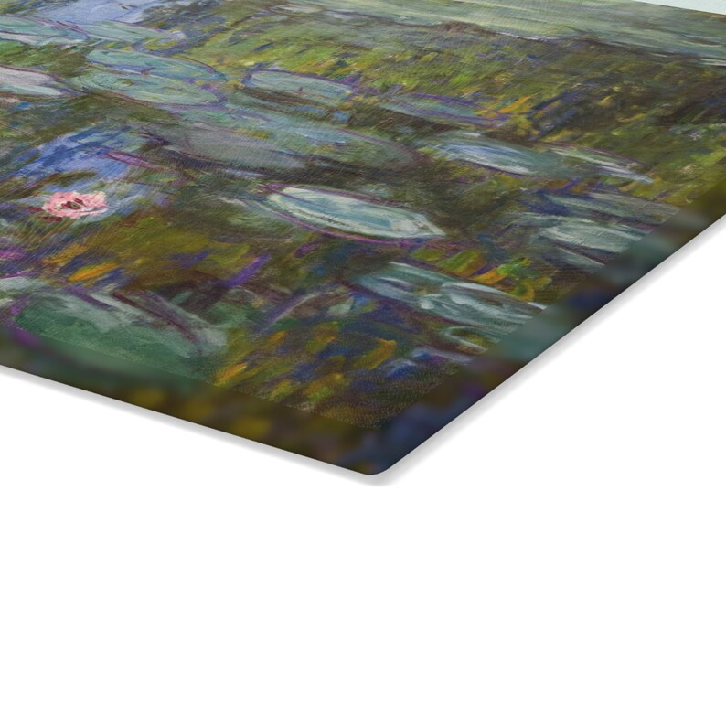 Glass Cutting Board Claude Water Lilies Etsy