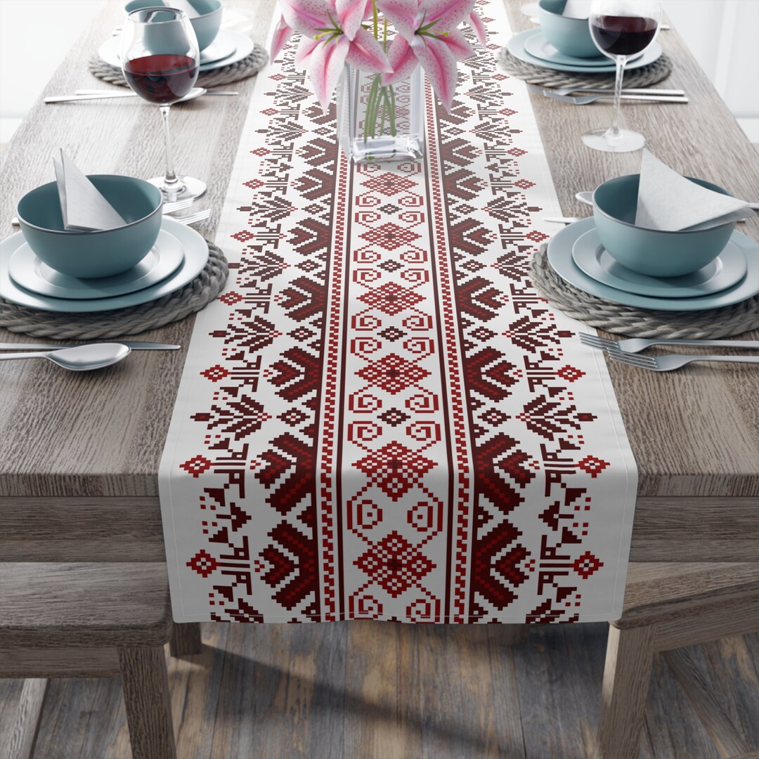 Ukrainian Table Runner, Traditional Folk Inspired Table Decor and Gifts for Ukrainian Etsy