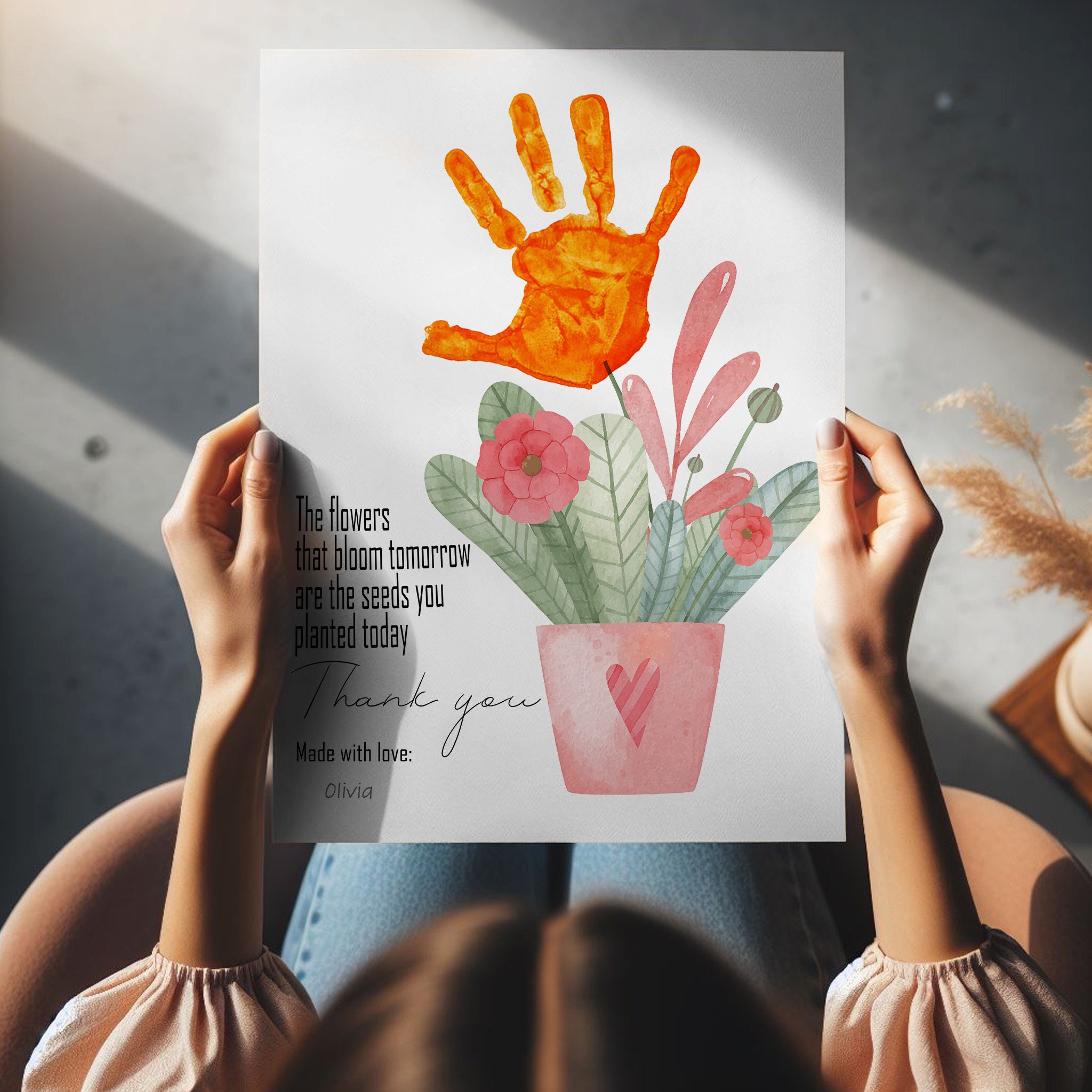 Teacher Appreciation Handprint Art: Printable Gift From Kids Instant ...