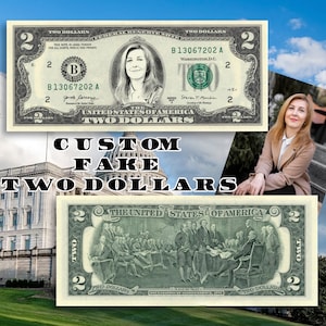Individuelles Gesicht Zwei Dollarschein - Personalisiertes Neuheitsgeschenk (nur digital)