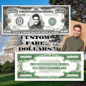 Personalisierter 1000 Dollar Schein mit Ihrem Gesicht und Namen - Personalisierte Dollarschein Vorlage - NUR DIGITAL