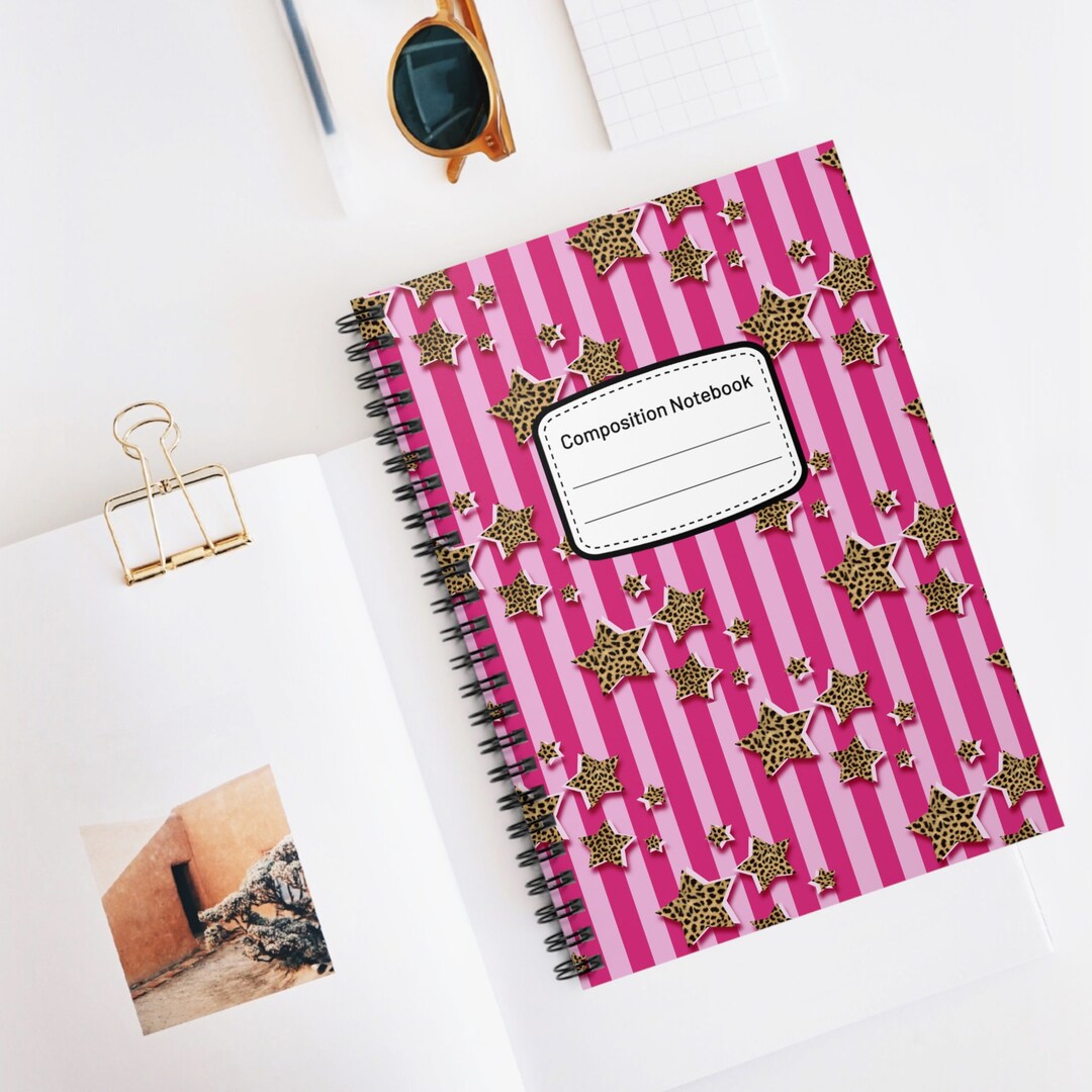 Girly Pink Spiral Notebook Ruled Line Preppy Aesthetic Etsy