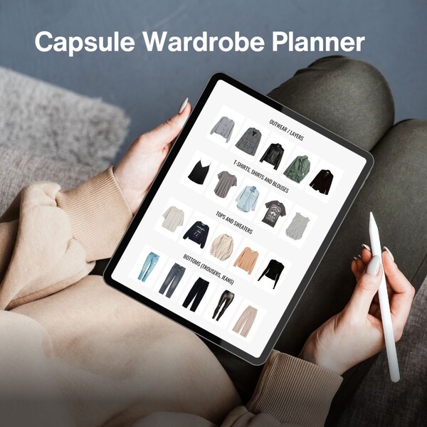 Capsule Wardrobe Outfit Planner Templates for Goodnotes, Notability, | Printable & Customizable, Digital Download PDF