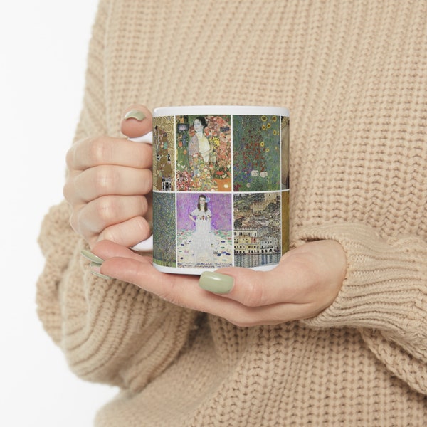Mug en céramique Gustav Klimt 11 oz - Cadeau artistique pour les peintres et les amateurs d'art