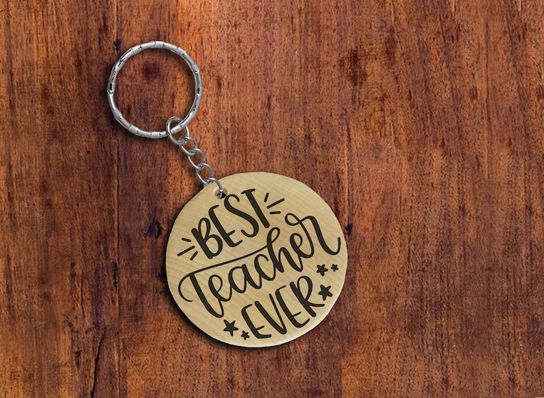 Best teacher keychain Custom wood keychain teacher gift | Etsy