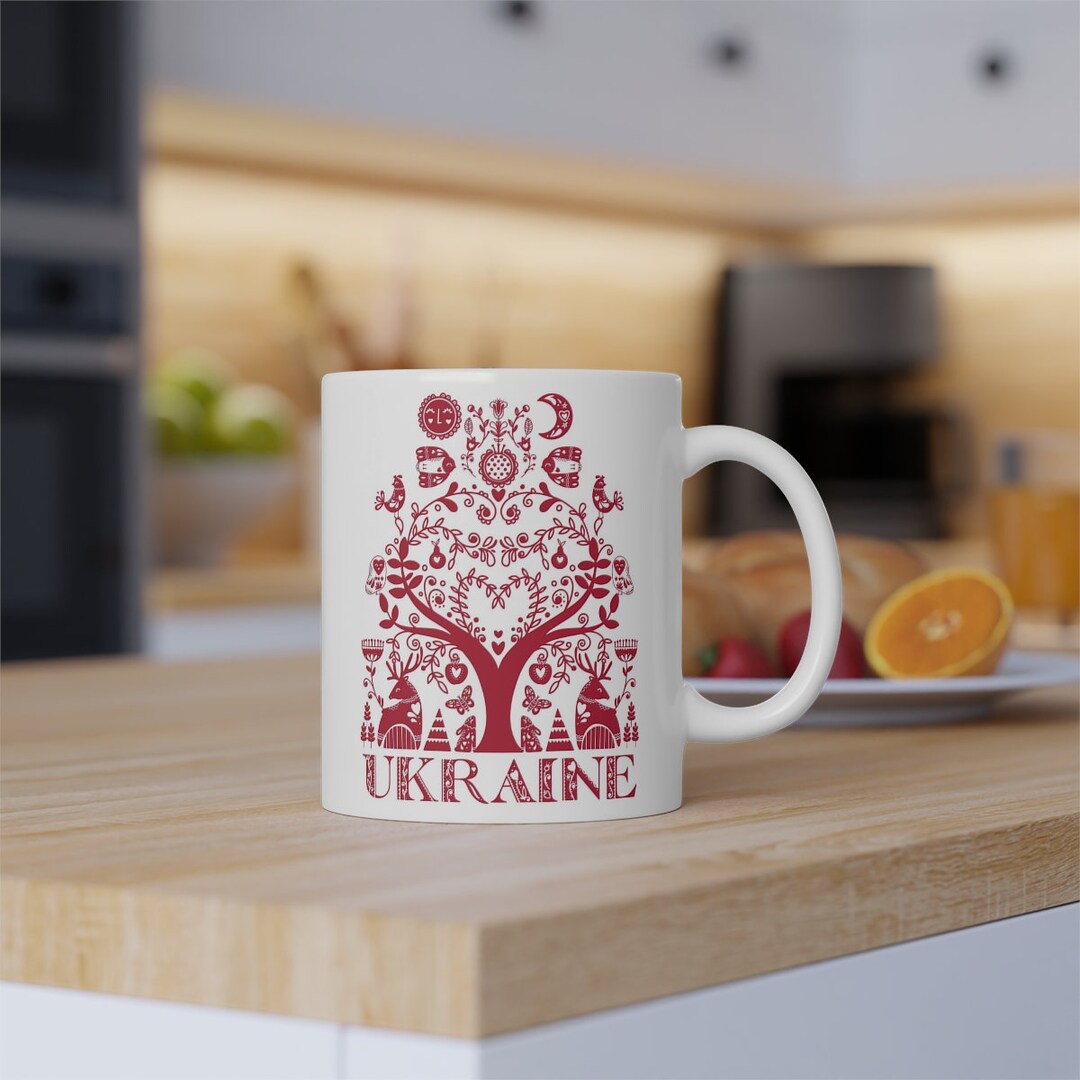 Ukrainian Mug 11oz Ukraine Sellers White Ceramic Mug Etsy