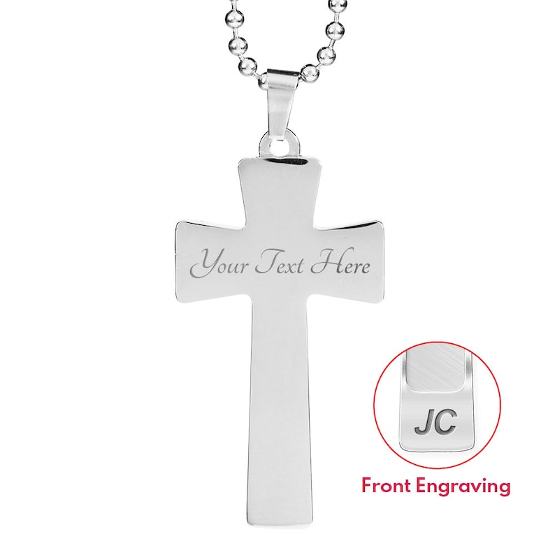 Gift For Son From Dad Custom Luxury Stainless Steel Cross Necklace Son /& Dad Best Friends For Life With Optional FrontBack Engravings