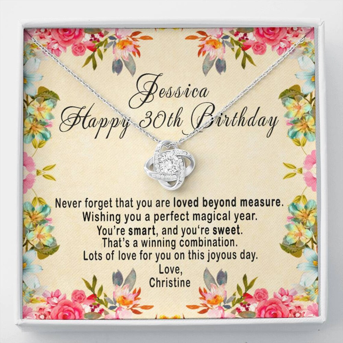 30th Birthday Necklace Gift For Her Women Niece Daughter Etsy