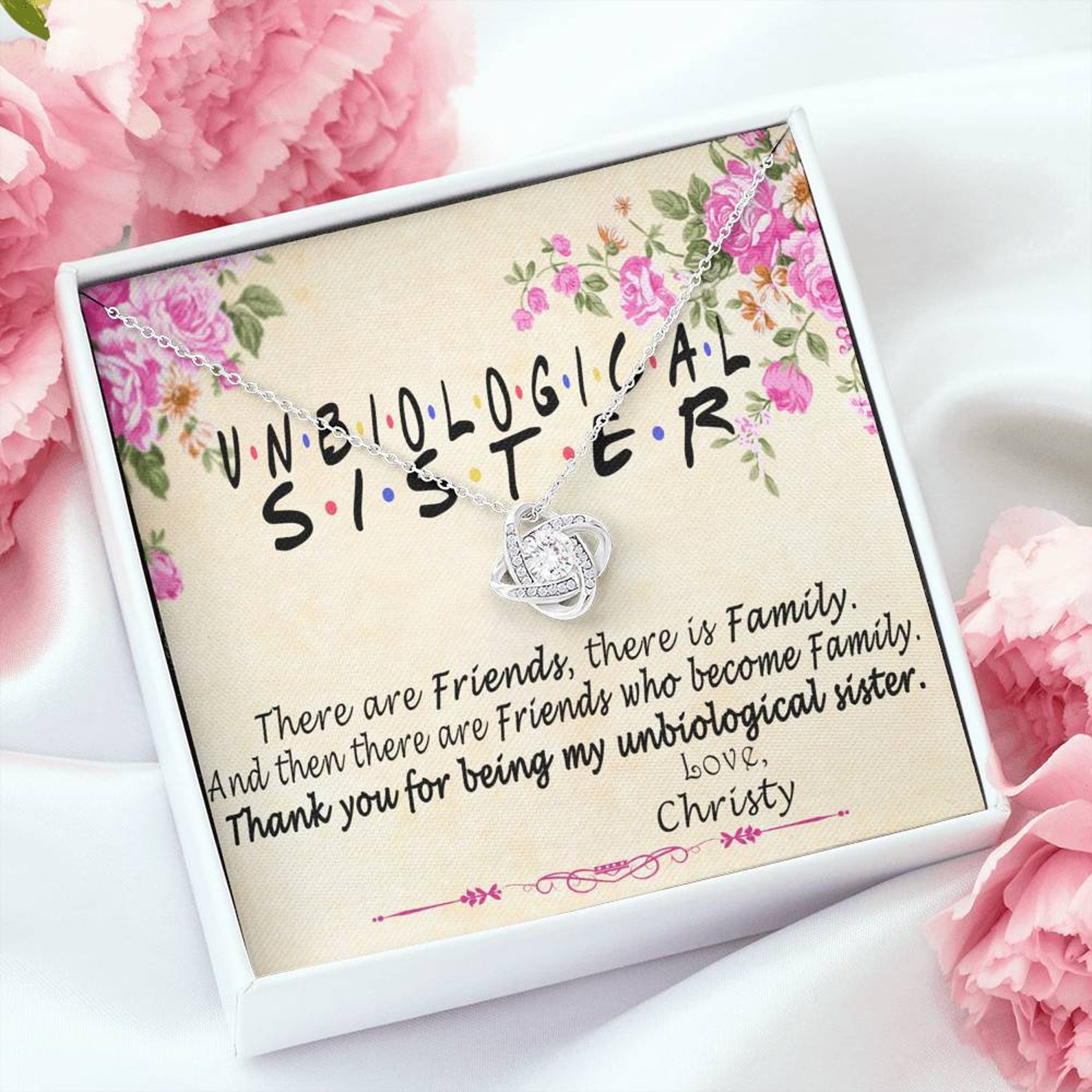 Thanks for Being My Unbiological Sister Necklace Gift Best Etsy