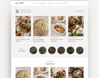 WordPress Theme for Food Bloggers, Lifestyle Bloggers, Wellness, and Recipes | Sage | Feminine, Modern, Kadence Child Theme