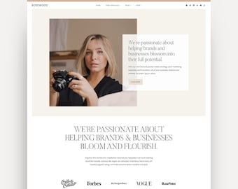 Thème WordPress pour entreprises, coachs et portfolios | Bois de rose | Design thème enfant Kadence féminin, minimaliste et moderne