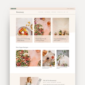 Mockup of the Rosemary WordPress Theme for Food and Recipe Bloggers Built on Kadence