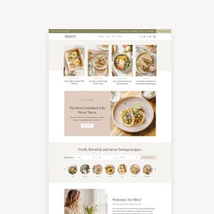 WordPress Theme for Food Bloggers | Kadence Child Theme | OLIVE | Recipe Blog, Wellness Blog