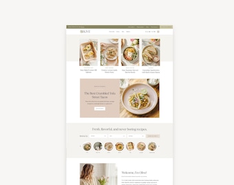 WordPress Theme for Food Bloggers | Kadence Child Theme | OLIVE | Recipe Blog, Wellness Blog