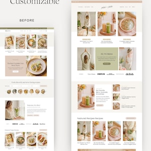 Olive WordPress theme for food bloggers mockup, showcasing a design customization example.