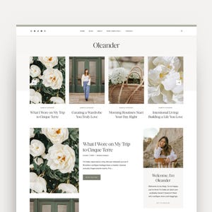 NUOVO tema WordPress Oleander per blogger / Tema figlio Kadence / Tema blog minimalista e semplice