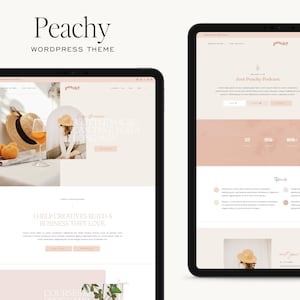 Peachy WordPress Theme - NEW - Kadence Child Theme - Business, Podcast, Shop, Coaching, Influencer, Blog theme