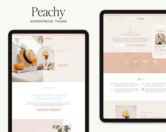 Peachy WordPress Theme - NEW - Kadence Child Theme - Business, Podcast, Shop, Coaching, Influencer, Blog theme