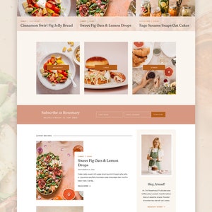 Mockup of the Rosemary WordPress Theme for Food and Recipe Bloggers Built on Kadence