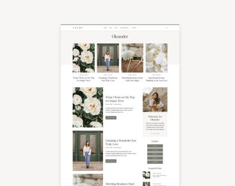 NUEVO tema Oleander de WordPress para blogueros / Tema secundario Kadence / Tema de blog minimalista y sencillo