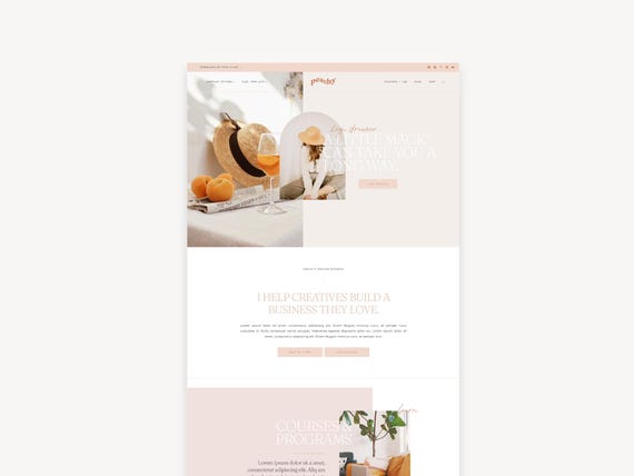 Feminine WordPress Theme: Kadence Child Theme for Coaches, Small Business, and Bloggers | Peachy