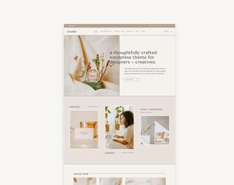 Modern WordPress Theme for Businesses, Designers, Creatives, Portfolios | Studio | Feminine Kadence Child Theme