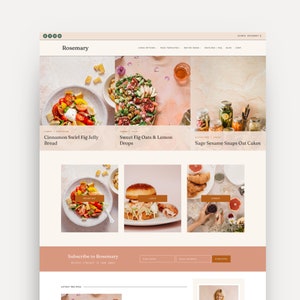 Mockup of the Rosemary WordPress Theme for Food and Recipe Bloggers Built on Kadence