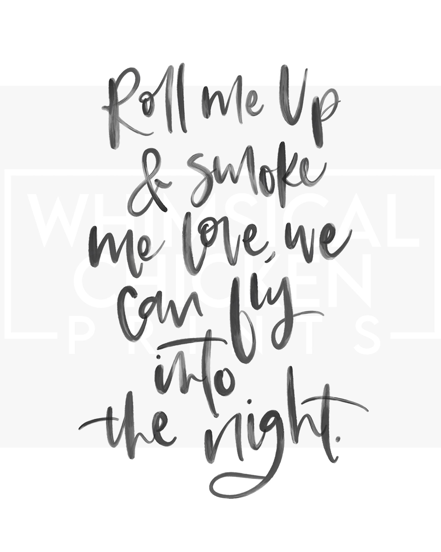 DIGITAL DOWNLOAD Roll Me up & Smoke Me MGK Machine Gun Etsy