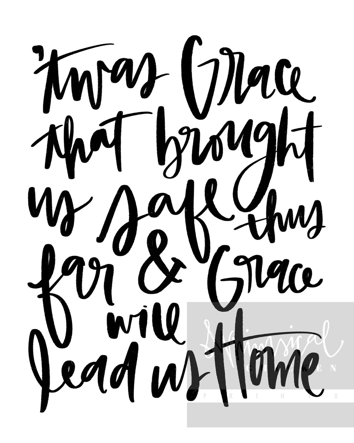 Amazing Grace Handwritten Song Lyrics PRINTABLE Wall Art - Etsy