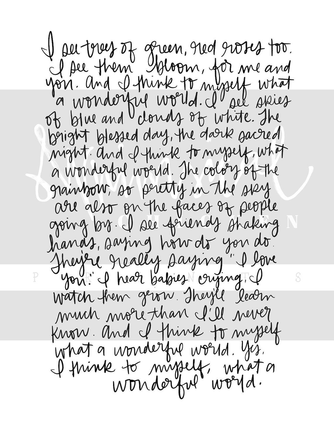 What a Wonderful World Louis Armstrong Song Lyrics Etsy