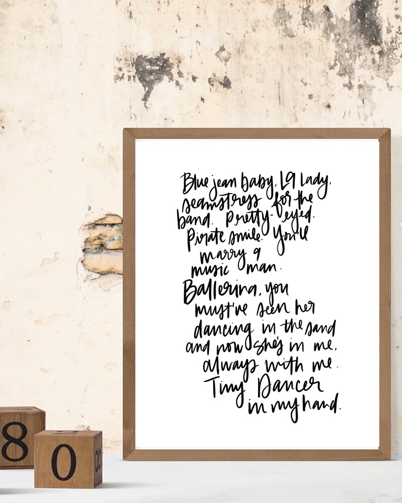 Tiny Dancer Elton John Lyrics Printable Digital Download Etsy Tiny Dancer Elton John Lyrics Printable Digital Download Etsy