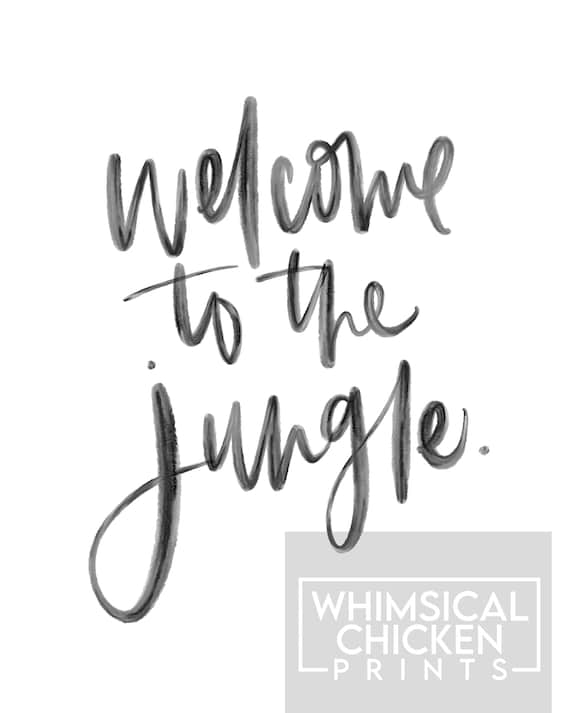 Welcome to the Jungle Lyrics Print Guns N Roses Inspired 