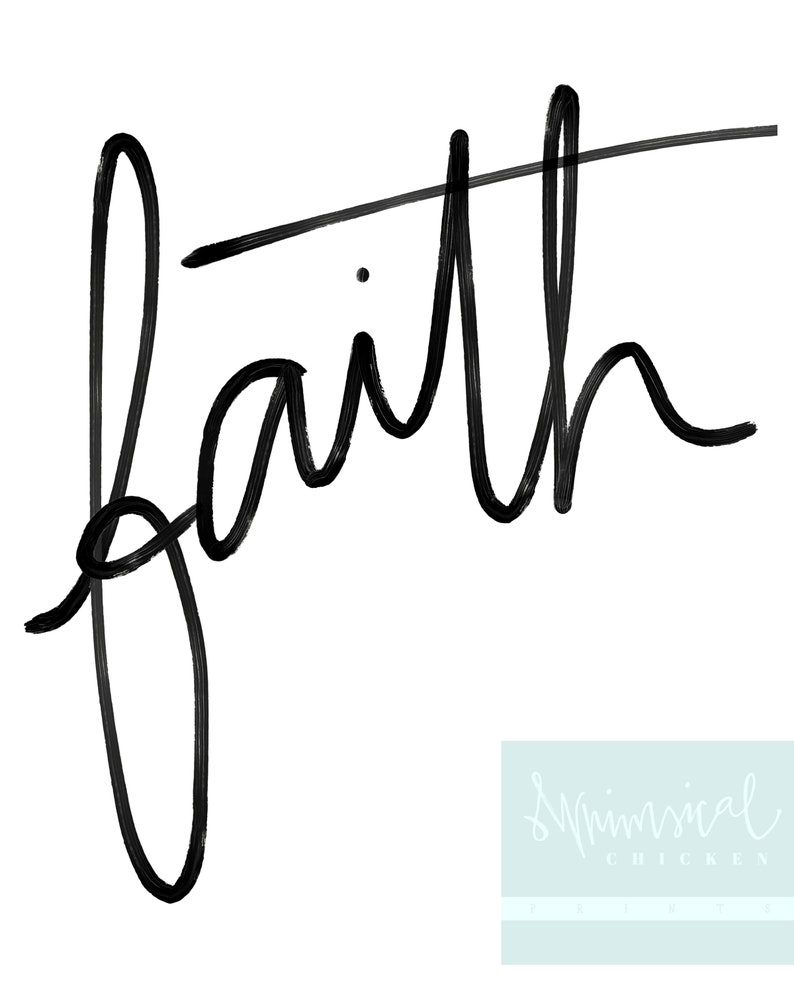 Faith Handlettered Printable Wall Art Instant Digital Etsy
