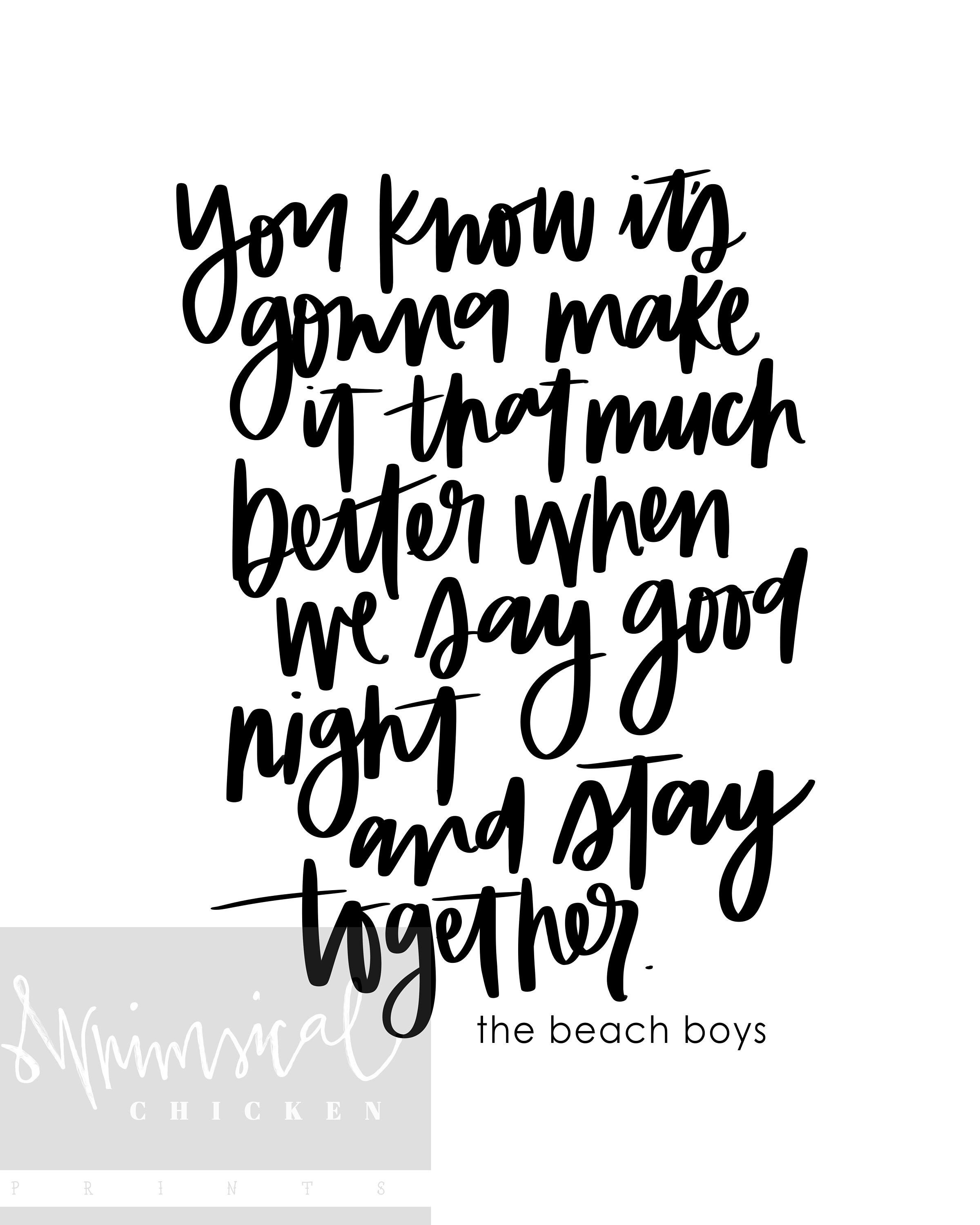 Wouldn T It Be Nice Beach Boys Song Lyrics Love Wall Etsy